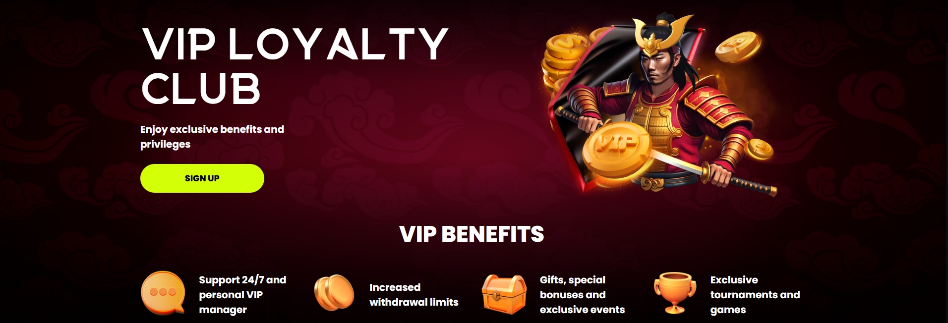 Spinsamurai VIP program banner